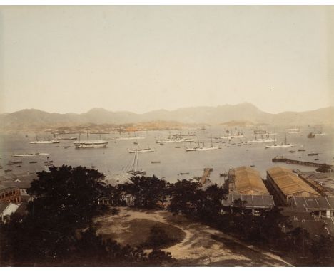 * Hong Kong. A group of 11 hand-coloured albumen print views of Hong Kong, c. 1880s, some with heavy spotting, all uncaptione