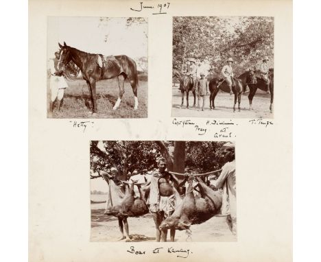 India &amp; Pakistan. Album of big-game hunting photographs, 1903-c.1914, 164 gelatin silver prints (various dimensions, appr