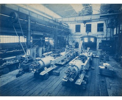* Industrial. A group of 10 cyanotypes of engine sheds and machinery, c. 1890s, some scattered spotting and a little soiling,