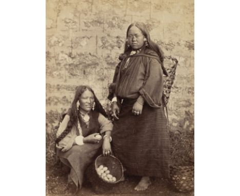 * Tibet. Two Bhoorka women selling eggs and butter, c. 1880s, albumen print mounted on card with typed caption beneath, 20 x 