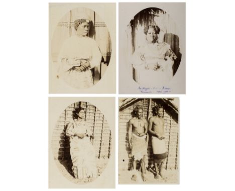 * Madagascar . A group of eleven toned gelatin silver prints of Madagascan people, circa 1900, the three largest being oval p