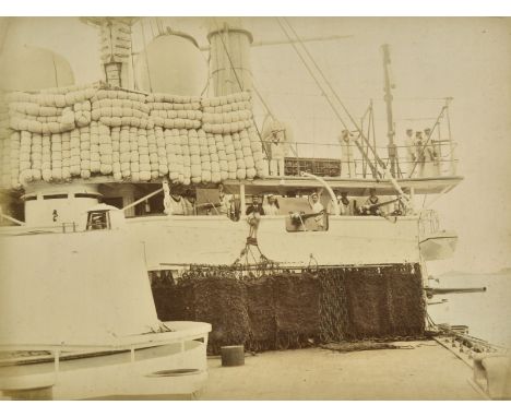 * Maritime. A group of 5 mounted photographs of ships in the Far East, c. 1870s/1880s, albumen prints, including an oval prin