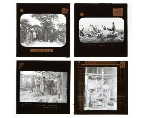 * Africa. A group of approximately 140 diapositive magic lantern slide including some colour tinted, early 20th century, imag