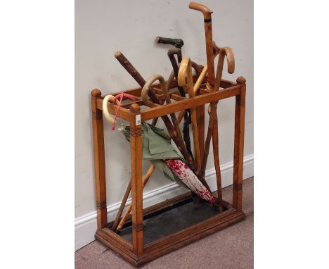 Edwardian satin walnut stick and umbrella stand, W60cm, H68cm, D30cm Condition Report Click here for further images, conditio