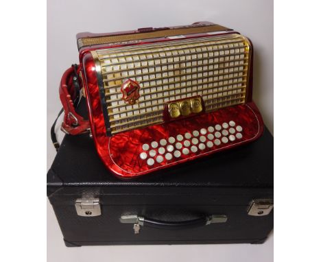 Musical Instruments - Hohner Gaelic IVS button key accordion, cased  Condition Report Click here for further images, conditio