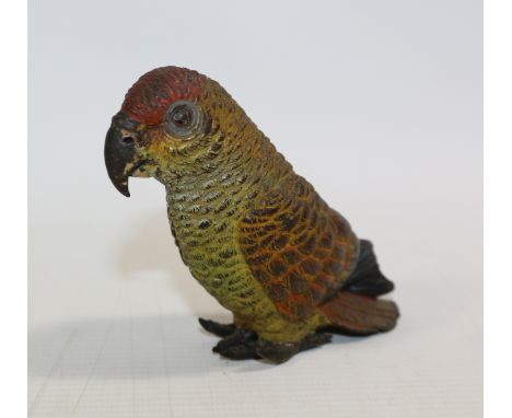 Early 20th century cold painted bronze parakeet 8cm(h) Condition Report Click here for further images, condition, auction tim