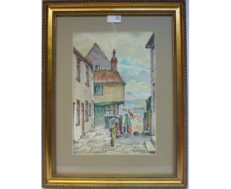 Tin Ghaut Whitby, watercolour signed and dated G R Radford 1961, 34.5cm x 23cm Condition Report Click here for further images