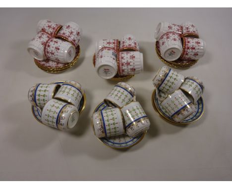 Spode 'Fleur De Lys Red' 12 coffee cups and saucers and Paragon coffee cups and saucers  Condition Report Click here for furt
