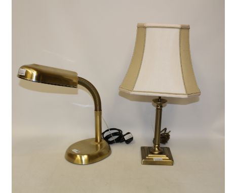 Polished metal desk lamp and a similar table lamp Condition Report Click here for further images, condition, auction times & 