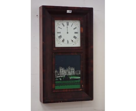 American mahogany wall clock with eight day movement and a Ansonia clock CLOCKS & BAROMETERS - as we are not a retailer, thes