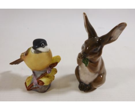 Royal Worcester Marsh Tit No.3336 and a Copenhagen rabbit No. 1019 (2) Condition Report Click here for further images, condit