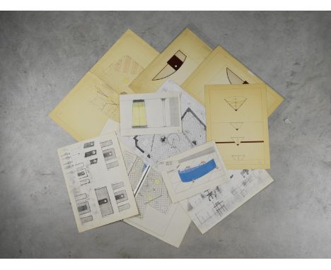PHILIPPE STARCK (Né en 1949)Suite de onze plans et projets d'architecte « 27 rue JJ Rousseau, Paris »Circa 1980Impression et 
