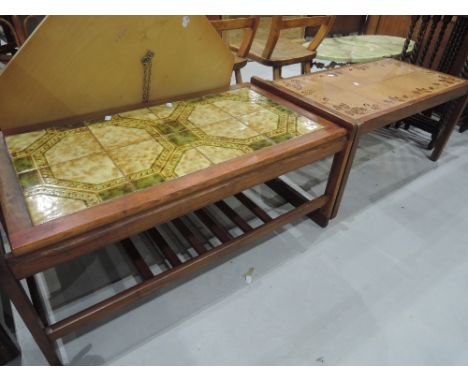 Two 1970's tile top coffee tables