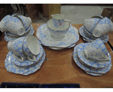 An A B J Grafton Phlox part tea service, 38 pieces