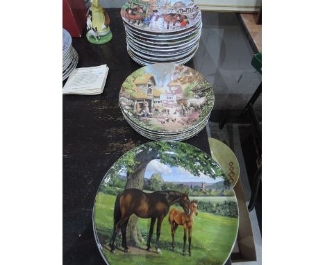 A selection of horse related collectors plates including Spode etc