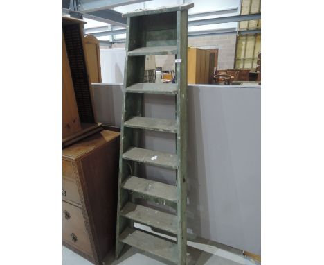 A set of vintage treen step ladders - collectors display