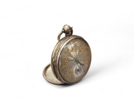 A Victorian silver open faced pocket watch, fusee movement marked W. Mortimer Hickmondwike no. 23705, white metal engine turn