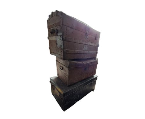 Vintage Luggage - a dome top travel trunk, travel box, etc 