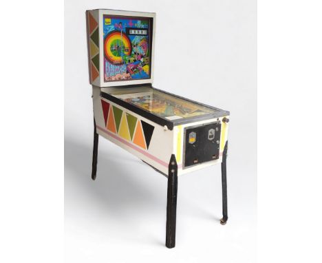 A mid 20th century Bally Expressway Pinball machine, psychedelic image of an american expressway, Union Made F60847722 to up 