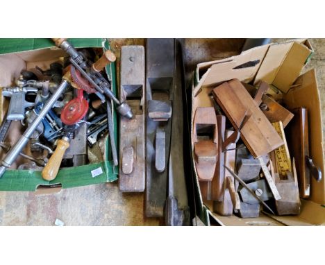 Tools - saws, planes, clamps;&nbsp; hand drills;&nbsp; a Harper mincer;&nbsp; a large wooden bobbin;&nbsp; an Industrial Time