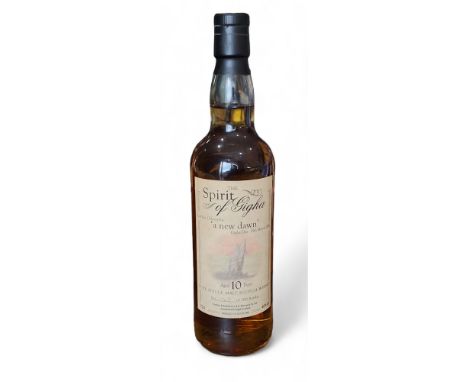 The Spirit of Gigha 'a new dawn', 10 year old Single Malt Scotch Whisky distilled and bottled by J &amp; A Mitchell &amp; Co.