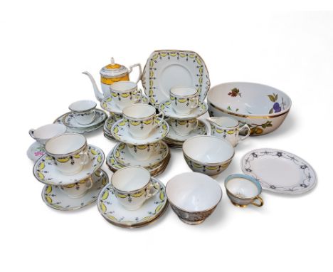 An English Bone China tea service, for none, c.1920;&nbsp; &nbsp;other teaware, Royal Stafford;&nbsp; &nbsp;Adderleys Florida