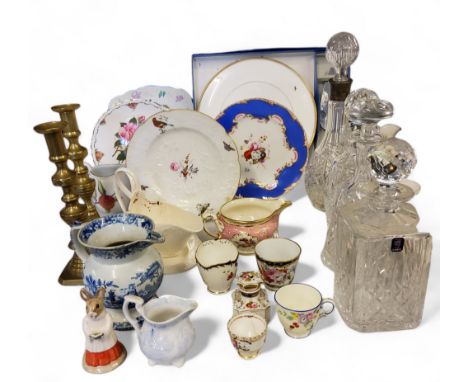 An Edinburgh Crystal canted square decanter and stopper;&nbsp; &nbsp;others, various;&nbsp; &nbsp;a two handled glass jar and