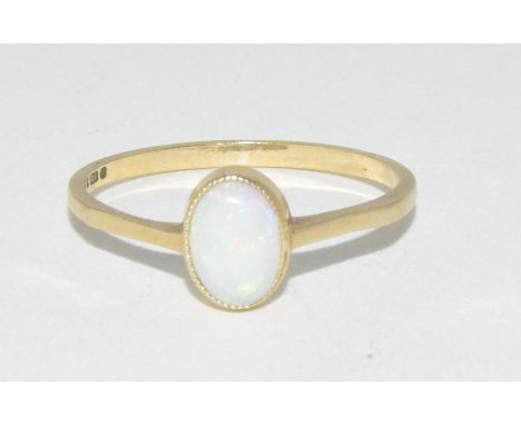 9ct gold Ladies opal ring size M