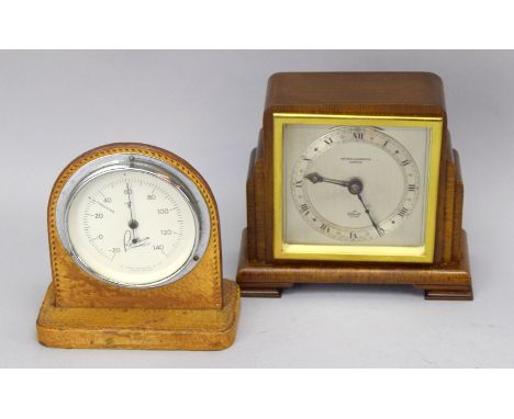 Elliott manual wind deco mantle clock with a barometer
