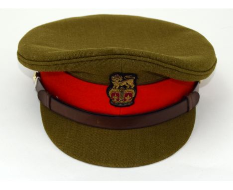 A British Army Brigadier officers peaked cap made by Herbert Johnson of New Bond Street London