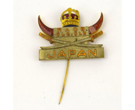 An impressive pre 1953 RAOB Japan Masonic gilt and enamel badge 5cms x 4cms