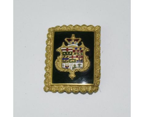 Royal Crest Buckle, Enamel on gilt frame with enamel to the reverse 