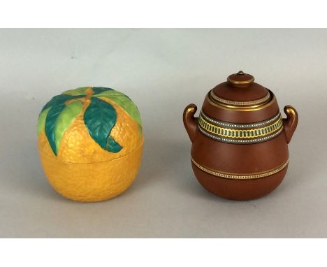 2 decorative jars by F & R Pratt 1852 and 1878