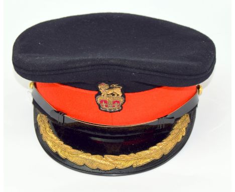 A British Army Colonels peaked cap made by Herbert Johnson of New Bond Street London