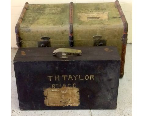 A trunk and a case with various other items
