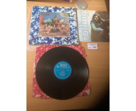 Records : ROLLING STONES - Her Satanic Majesties 3d sleeve, red inner, poster some scuffs to sleeve - generally decent cond