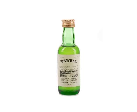 ARDBEG WHITE LABEL MINIATURESingle Malt Scotch Whisky1 2/3 fl.oz, 80° proof.