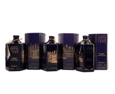 GLASGOW EUROPEAN CITY OF CULTURE 1990 (3)Blended Scotch Whisky75cl, 40% volume, in carton with spare stopper.Three bottles