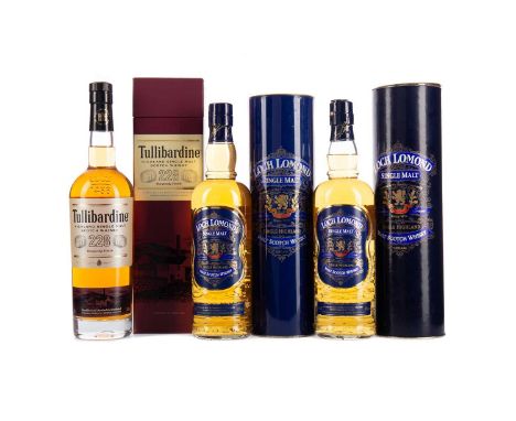 LOCH LOMOND (2)Single Malt Scotch Whisky70cl, 40% volume, in tube.TULLIBARDINE BURGUNDY FINISHSingle Malt Scotch Whisky70cl, 