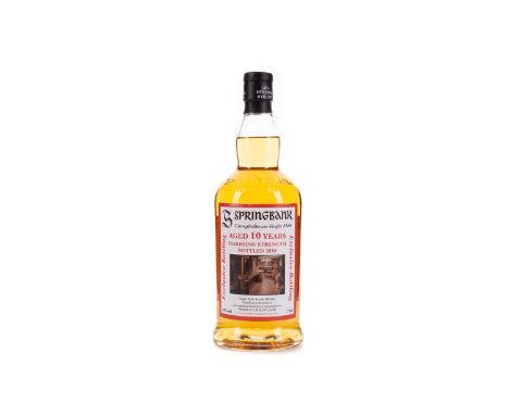 SPRINGBANK MARRYING STRENGTH AGED 10 YEARSSingle Malt Scotch WhiskyBottled 2016. 70cl, 49% volume.