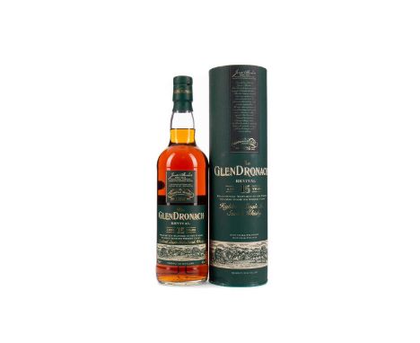 GLENDRONACH REVIVAL AGED 15 YEARSSingle Malt Scotch WhiskyMatured in Oloroso sherry casks, bottle code 2015/05/13 10:08. 700m