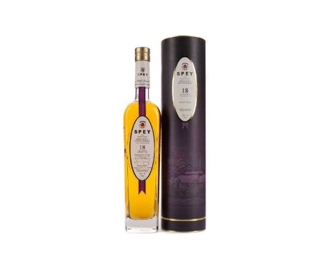 SPEY 18 YEARS OLDSingle Malt Scotch Whisky70cl, 46% volume, in tube.