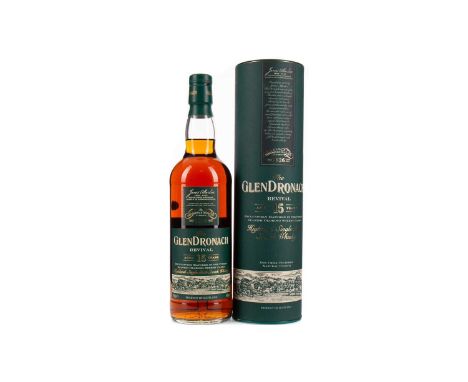 GLENDRONACH REVIVAL AGED 15 YEARSSingle Malt Scotch WhiskyMatured in Oloroso sherry casks, bottle code 2015/05/13 09:24. 700m