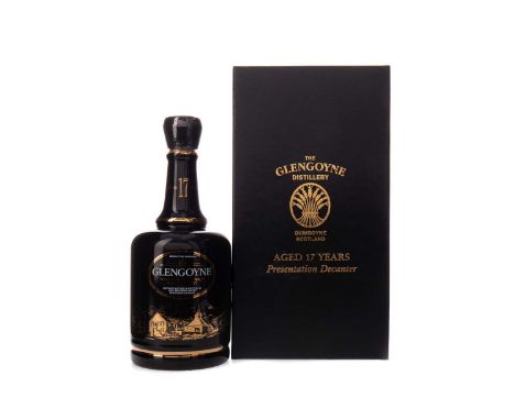 GLENGOYNE AGED 17 YEARS DECANTERSingle Malt Scotch Whisky70cl, 43% volume, black ceramic decanter in box.Condition report: Se