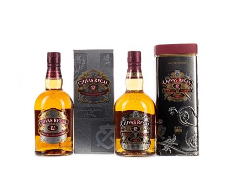 CHIVAS REGAL AGED 12 YEARS (2)Blended Scotch Whisky70cl, 40% volume, in in carton and one in tin.Two bottles