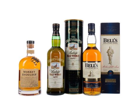 BELL'S SIGNATURE BLENDBlended Malt Scotch Whisky70cl, 40% volume, in carton.MONKEY SHOULDERBlended Scotch Whisky70cl, 40% vol