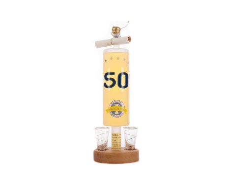 RANGERS FC 50 LEAGUE WINS DECANTERSingle Malt Scotch Whisky500ml, 40% volume, in decanter style bottle with two glasses.
