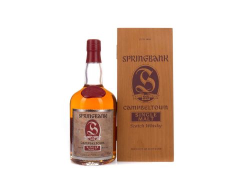 SPRINGBANK AGED 25 YEARSSingle Malt Scotch Whisky70cl, 46% volume, in wooden box.