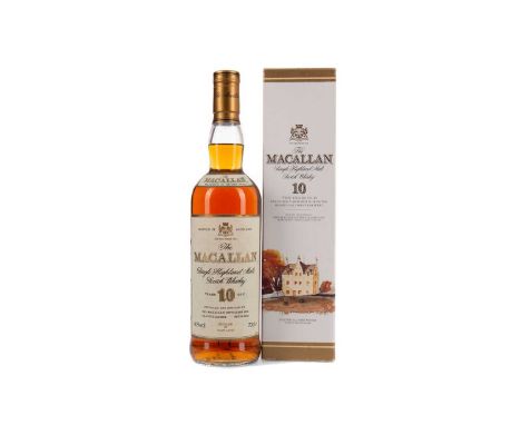 MACALLAN 10 YEARS OLDSingle Malt Scotch WhiskyMatured in sherry wood. 70cl, 40% volume, in carton.