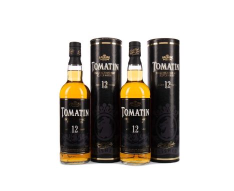 TOMATIN AGED 12 YEARS (2)Single Malt Scotch Whisky70cl, 40% volume, in tube.Two bottles.